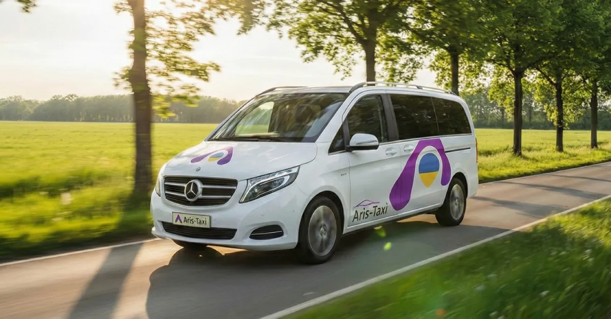 Мікроавтобус брендований логотипами Aris-Taxi - замов таксы мікроавтобус за номером 212