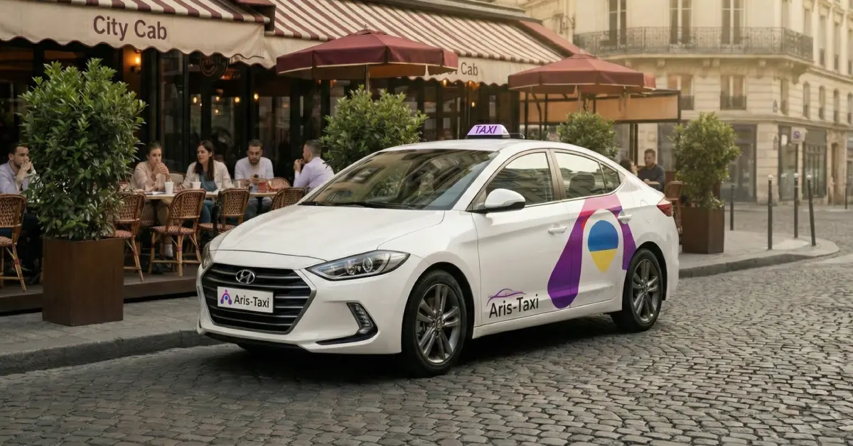 Авто класу Комфорт брендоване логотипами Aris-Taxi - замов комфорт таксі за номером 212